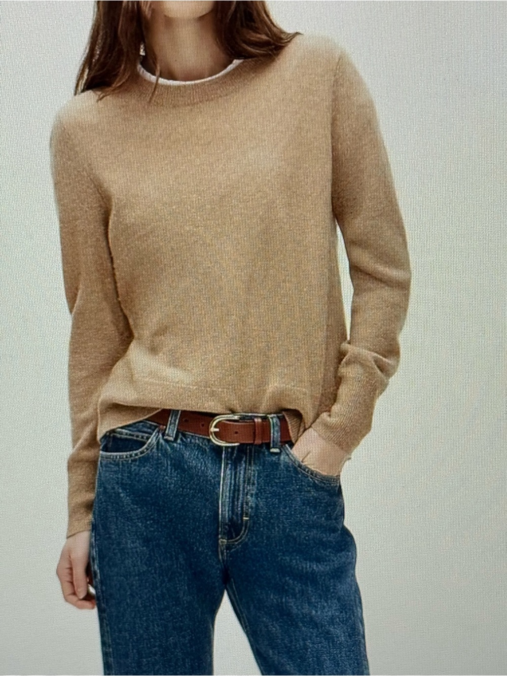 J.Crew 100% Cashmere Classic Fit Crewneck Sweater BA400 Tan Camel Medium